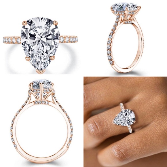 italo jewelry Jewelry - 🌟🌟SOLD ITALO JEWELRY rose gold classic PEAR engagement ring brilliant stobox 6
